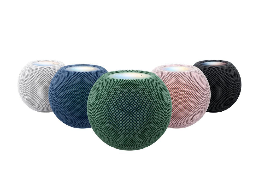 HomePod mini 2の5色（ホワイト・ブルー・グリーン・ピンク・ミッドナイト）
