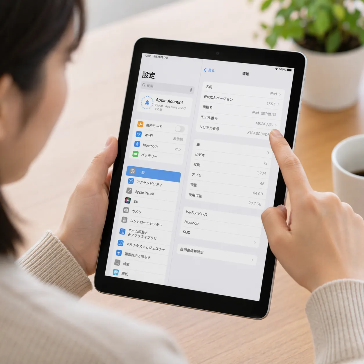 iPadのモデル確認